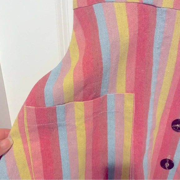 Colorful striped linen dress - Picture 7 of 8